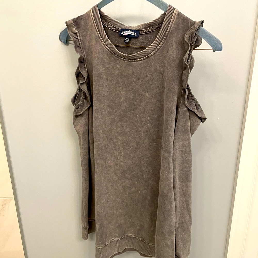 Kids Freshman 1996 Off the Shoulder Grey Sweater